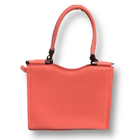 Badgley Mischka Coral Vegan Leather Crossbody Bag Braided Handle Zip Top NWT - Picture 5 of 9